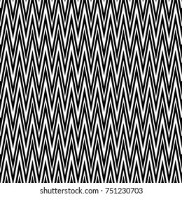 Seamless chevron pattern. Monochrome zig zag pattern. Black seamless wavy line background