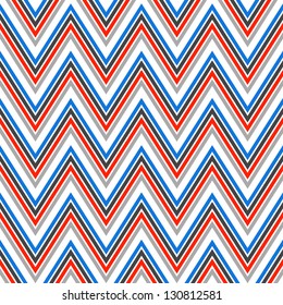 Seamless chevron pattern in retro style. Can be used to fabric design, wallpaper, decorative paper, scrapbook albums, web design, etc. Swatches of seamless pattern included in the file.