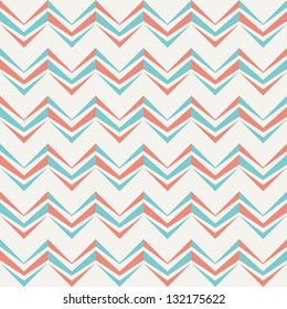 Seamless chevron pattern in retro style. Can be used to fabric design, wallpaper, decorative paper, scrapbook albums, web design, etc. Swatches of seamless pattern included in the file.