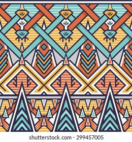 Seamless Chevron Pattern for Textile Design. Stylish Striped Vector Background. Mix of Triangles, Stripes and Rhombuses