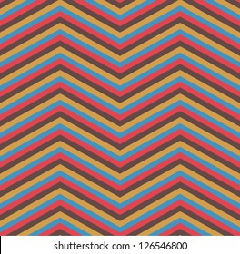 Seamless chevron pattern in warm color. Abstract zig zag background. Vector illustration