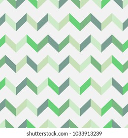 Seamless chevron vector pattern. Colorful zig zag background. Geometric layout. Gift wrapping paper. Bed sheets and interior. Chevron in different green shades.
