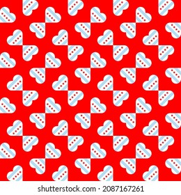 seamless chicago city flag heart pattern. vector illustration. print, book cover, wrapping paper, decoration, banner and etc