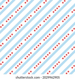 seamless chicago flag pattern. vector illustration. print, book cover, wrapping paper, decoration, banner, etc