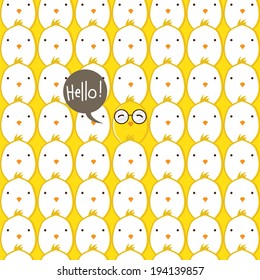 Seamless Chicken Pattern Paper Design and Wallpaper