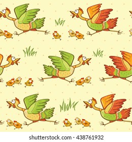 seamless chickens pattern
