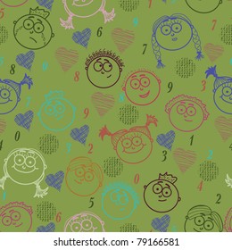 seamless child face patter