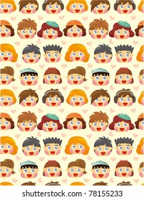 seamless child face pattern