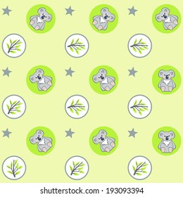 Seamless child koala pattern children textile