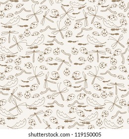 seamless child pattern with insects