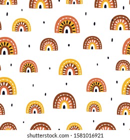 Seamless childish abstract scandinavian pattern. Perfect for wallpaper, fabric texture, wrapping paper, nursery designs