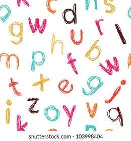 Seamless Childish Colorful Alphabet Pattern