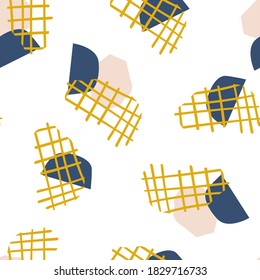 Seamless Childish pattern with abstract doodle shape vector illustration. Good for textile, fabric, wallpaper, wrapping paper, card, cover, stationary.