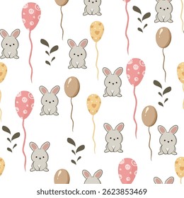 Seamless childish pattern with animals illustration for background