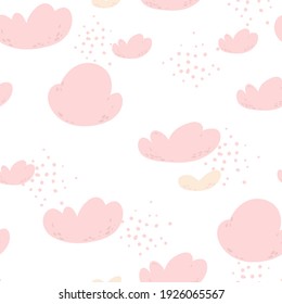 Seamless childish pattern with clouds. Seamless pattern for fabric, paper, wrapping and other
