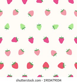 Seamless childish pattern with colorful strawberry vector background. Creative fruits texture for fabric,
wrapping, textile, wallpaper, apparel. Surface pattern design.