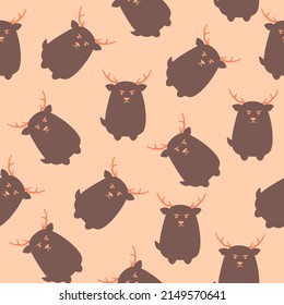 Seamless childish pattern with cute deer. Creative kids texture for fabric, wrapping, textile, wallpaper, apparel. Vector illustration in Scandinavian style.