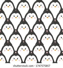 Patrón infantil sin foco con pingüinos lindos. Impresión de bebé