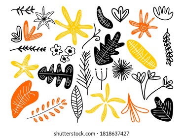 Seamless childish pattern with decorative flowers and leaf on white background. Creative kids city texture for fabric, wrapping, textile, wallpaper, apparel. Vector design illustration.