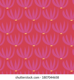Seamless childish pattern with fairy flowers. Creative kids city texture for fabric, wrapping, textile, wallpaper, apparel. Seamless pattern with creative decorative flowers in scandinavian style.