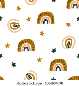 Seamless childish pattern hand drawn abstract modern. Creative design for apparel, fabric, textile, stationary, wrapping, wallpaper. vector illustration. 