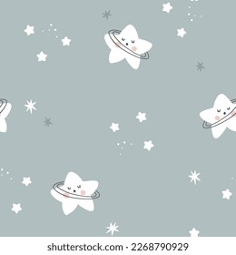 Seamless childish pattern with little stars. Cute vector texture for kids bedding, fabric, wallpaper, wrapping paper, textile, t-shirt print.