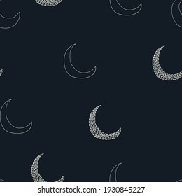Seamless childish pattern with moon. Seamless pattern for fabric, paper, wrapping and other