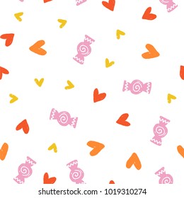 Seamless childish pattern. Vector kids background with hand drawn elements. Design for prints, shirts and posters.