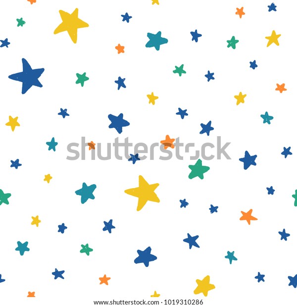Seamless childish pattern. Vector kids background with hand drawn