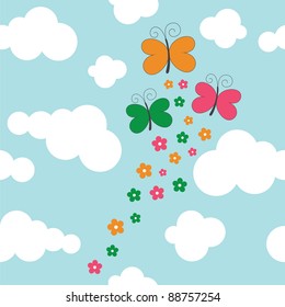seamless childlike pattern. vector illustration