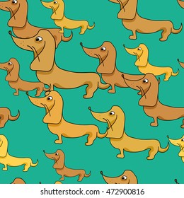 Seamless children pattern, small fees on a turquoise background. Vector illustration