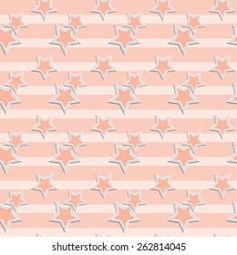 Seamless children pattern with stars. Vector background