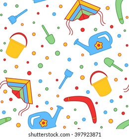 Seamless children's background. Seamless vector illustration. Cute seamless pattern with elements for design, packaging, printing, textile, design websites, flyers and advertising leaflets