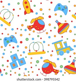 Seamless children's background. Seamless vector illustration. Cute seamless pattern with elements for design, packaging, printing, textile, design websites, flyers and advertising leaflets