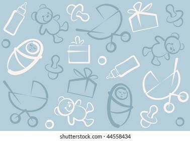Seamless children's blue background