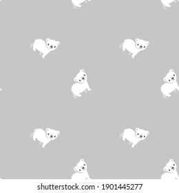 Seamless children's drawing. polar bear  Creative kids texture for fabric, wrapping, textile, wallpaper, apparel