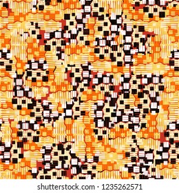 Seamless children's pattern created on the basis of rounded squares and with hatching.
