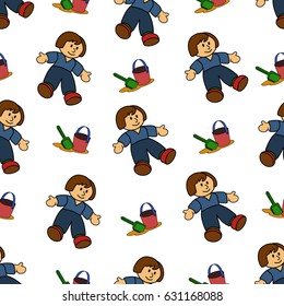 Seamless children's pattern. Vector illustration.