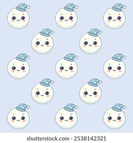 Seamless children's patterns with snowman,  creative Scandinavian children's textures for fabric.for fabric, wrapping, textile, wallpaper, apparel.