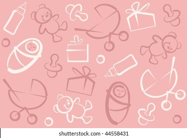 Seamless children's pink background