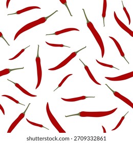 Diseño de patrón de chile sin costuras. Vector de fondo de chile