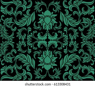 Seamless Chinese Background Botanic Garden Flower Vine leaf