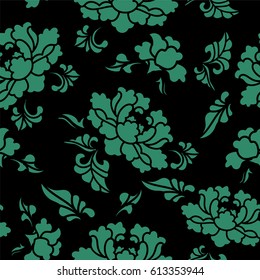 Seamless Chinese Background Botanic Garden Flower Blossom