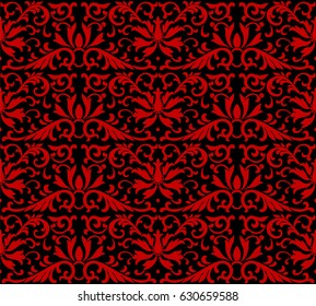 Seamless Chinese Background botanic garden flower cross leaf vine