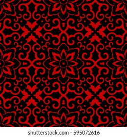 Seamless Chinese Background Cross Spiral Frame Flower