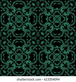 Seamless Chinese Background Curve Round Spiral Flower