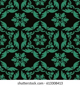 Seamless Chinese Background Feather Polygon Spiral Cross Flower