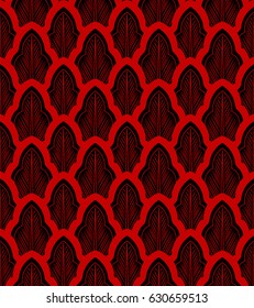 Seamless Chinese Background oriental botanic curve cross leaf chintz