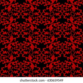 Seamless Chinese Background oriental botanic garden spiral leaf flower