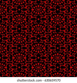 Seamless Chinese Background oriental oval curve spiral cross kaleidoscope